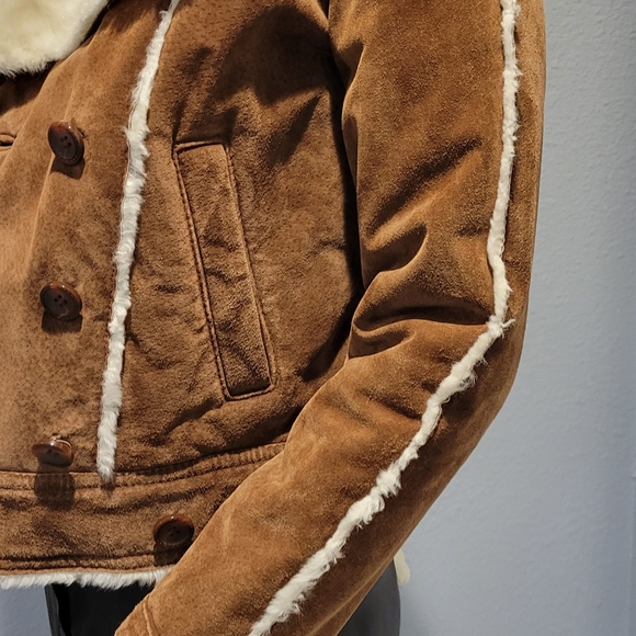 Wilsons Leather Tan and Cream Teddy Jacket - Picture 15 of 16